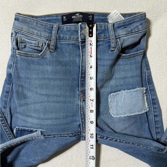 Hollister Jeans Womens 24x31 Flare‎ High Rise Patch Patchwork Blue Denim - Picture 4 of 9